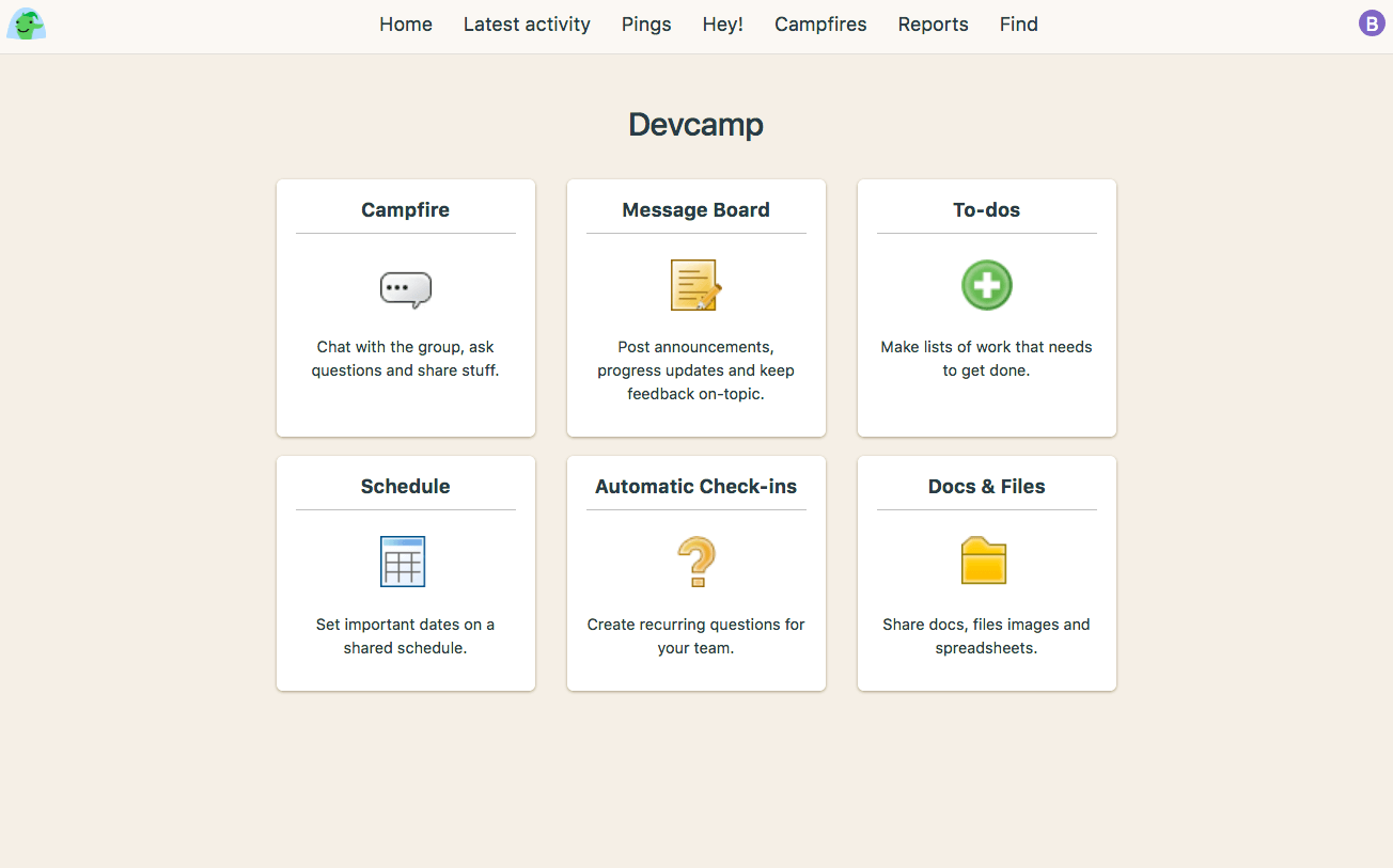 Finished Basecamp project page